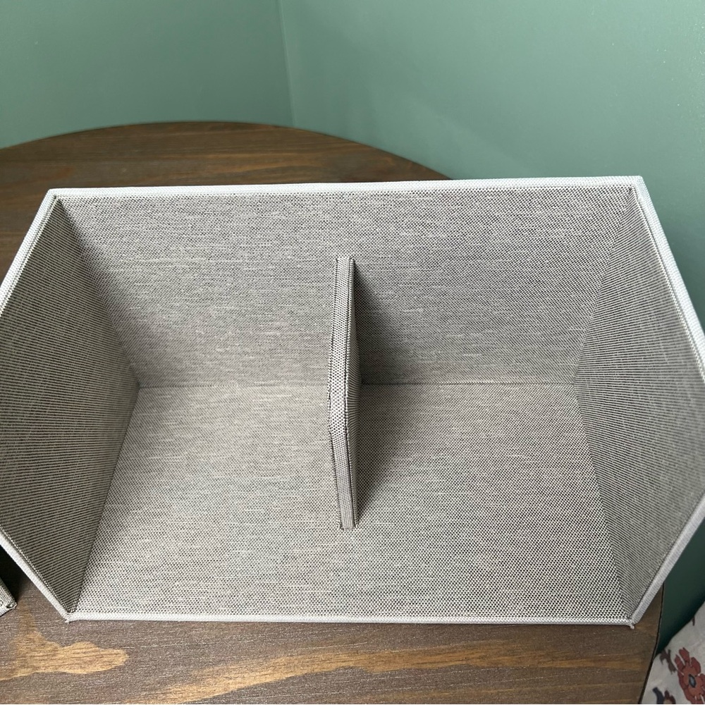 Caraway Food Storage Bin Holder Organizer Cabinet Gray x 2 Gray Canvas Magnetic - Picture 5 of 12